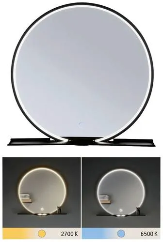 Paulmann LED Leuchtspiegel Miro Touch IP44 Tunable White - Badezimmerspiegel mit Touch-Steuerung für individuelle Weißlichtanpassung (2700K bis 6500K) und praktischer Ablage, ideal für modernes Badezimmerdesign.
