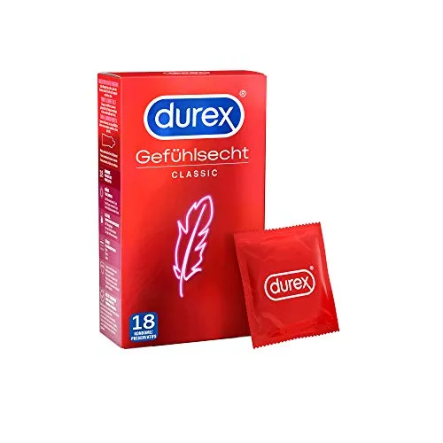 Durex Gefühlsecht Classic Kondome – Dünne Kondome für intensives Gefühl