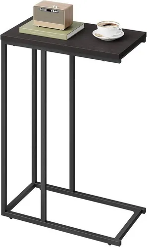 WOLTU Beistelltisch – Moderner Sofatisch mit C-förmigem Design - Ablagetisch mit robuster MDF-Tischplatte und stabilem Metallgestell, platzsparendes Design für vielseitige Nutzung im Wohnbereich.