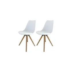 byLIVING Stuhl Kira 2er Set (Eiche/Weiß)