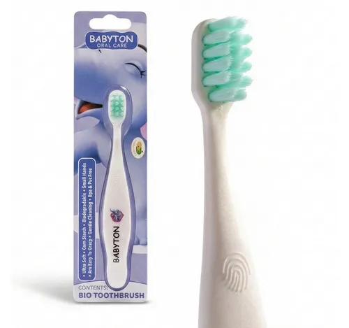 Babyton Lernzahnbürste Babyton Bio-Zahnbürste aus Mais, weich & umweltfreundlich