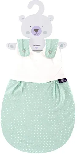 Träumeland Außenschlafsack LIEBMICH Pünktchen mint - Schlafsack in Größe 68/74, aus 100% Baumwolle und TENCEL®-Füllung für optimalen Komfort und Atmungsaktivität, ideal für süße Träume.