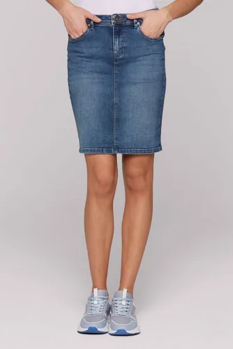 SOCCX Damen Jeansrock to:NY Dark Blue Used, XXL von SOCCX