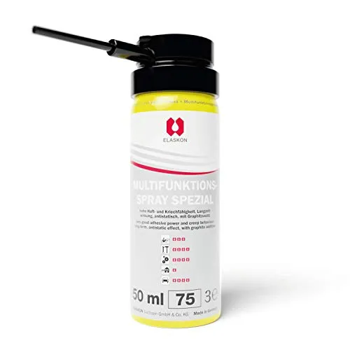 ELASKON Multifunktionsspray für Auto, Motorrad & Haushalt/Schmieröl-Spray als silikonfreies Sprühöl/Graphitiertes Rostlöser-Spray als Schutz vor Verschleiß & Nässe (1 x 50 ml Aerosoldose)
