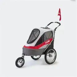 InnoPet® 2in1 Sporty Trailer AT Hundebuggy & Fahrradanhänger rot/weiß