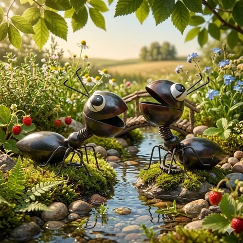 Magnet Ameisen schwarz 2er Set ca. 9 - Dekofigur in schwarz von Gartenursel