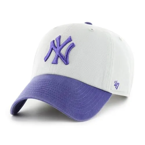 '47 New York Yankees MLB Clean Up Two Tone Grau Lila Verstellbare Cap One-Size