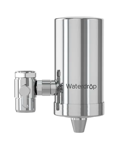 Waterdrop WD-FC-06 Wasserfilter aus Edelstahl - Hochwertiger Wasserhahnfilter für Trinkwasser, entfernt effektiv Chlor und Schwermetalle, bietet 1.200 L gefiltertes Wasser mit 360° drehbarem Design für mehr Flexibilität.