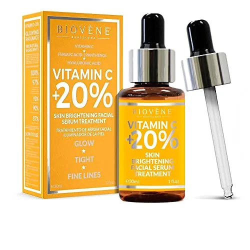 Biov?ne Vitamin C 27% Serum für Gesicht, unterstützt strahlende und jugendlich aussehende Haut, beruhigende, aufhellende und straffende Eigenschaften, kann feine Linien reduzieren (1er Pack)