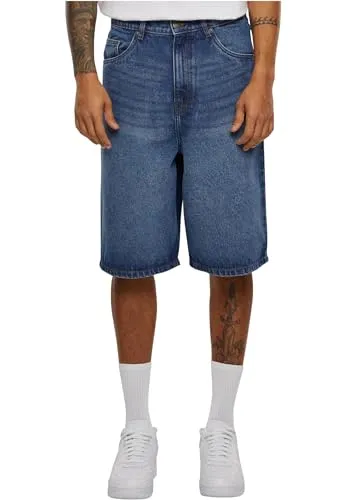 Urban Classics Herren Kurze Jeans 90's Heavy Denim Shorts - Herren-Shorts im Retrostyle der 90er, weites Bein und 3/4 Länge für lässige Passform, aus robustem Denim für Langlebigkeit und zeitlosen Charme.