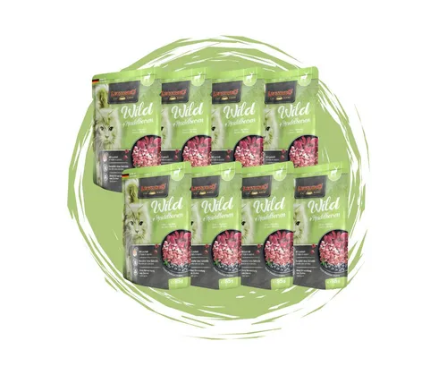 Leonardo Catfood Leonardo Frischebeutel Bundle - 8x85g verschiedene Sorten im Mixpaket Wild & Heidelbeeren