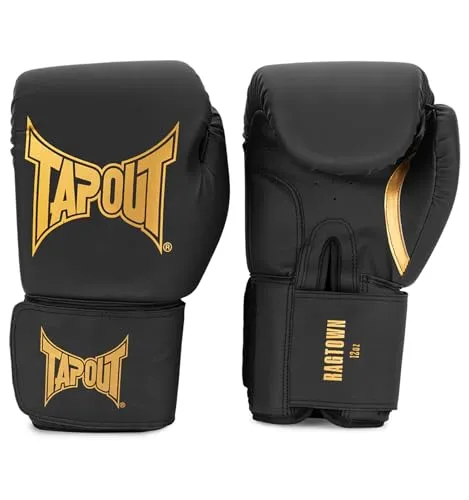 Tapout Boxhandschuhe RAGTOWN (1 Paar) - Black/Gold, 06 oz - Hochwertige Boxhandschuhe aus strapazierfähigem Kunstleder, ideal für Training und Wettkampf. Erhältlich in verschiedenen Größen für den perfekten Sitz.