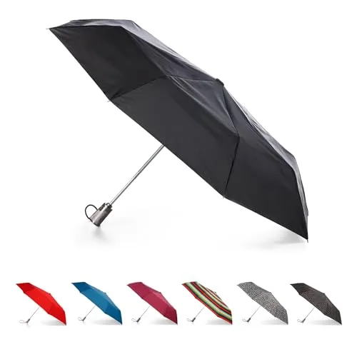 totes Titan tragbarer Reise-Regenschirm - Winddicht, wasserdicht, stark, lompakter Regenschirm, perfekt für Auto, Rucksack und unterwegs, Schwarz, Einheitsgröße