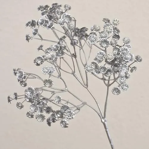 artplants.de Künstliches Schleierkraut MARLIESE, Silber, 65cm, Ø1-1,5cm - Künstlicher Zweig