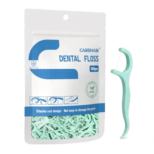 Zahnseide Sticks Minze 100 Stk Dental Floss Mint Zahnreiniger Zwischenräume Zahnseidestick Zahnseide Zahnstocher mit Geschmack Mint