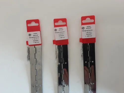 Klavierband Stangenscharnier Möbel Kiste Truhe 900 x 32 mm Edelstahl + Schrauben