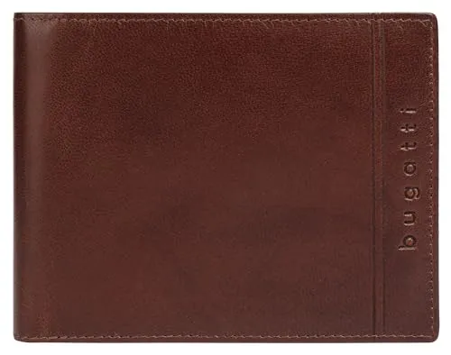 bugatti kleine Geldbörse im Querformat LUCIDO Echt Leder Herren | Stilvolles Portemonnaie, RFID-Schutz, 8 Kartenfächer, Sichtfach für Ausweis, funktionale Fächeranordnung | 021950