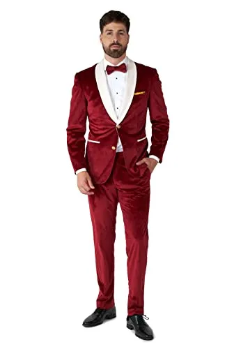 OppoSuits Herren-Weihnachts-Smoking in rot von OppoSuits