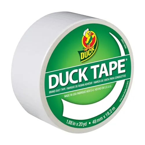 Duck Tape Gewebe-Klebeband, einfarbig, Weiß Reparieren, Basteln, Personalisieren, Dekorieren und als Lernmaterial, 48 mm x 18,2 m.