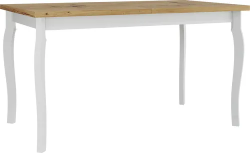 MIRJAN24 Tisch Alba V - Ausziehbarer Esstisch 90x180/200 cm in Artisan Eiche/Weiß - Moderner Esstisch Alba V, ausziehbar mit Einlegeplatte, ideal für Familienessen. Maße: 90x180/200 cm, stabil und platzsparend.