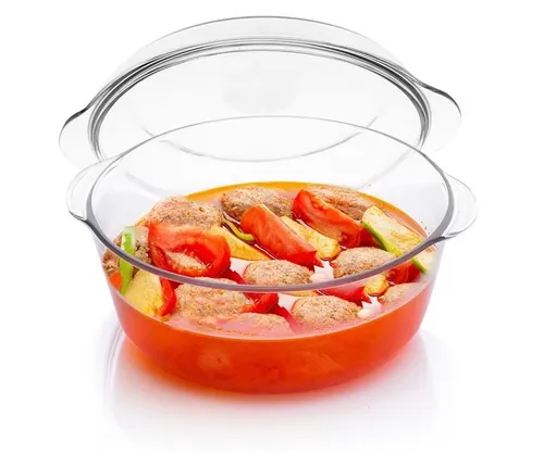 Auflaufform Glas mit Deckel 3,15L Ofenfest Borcam Rund Groß