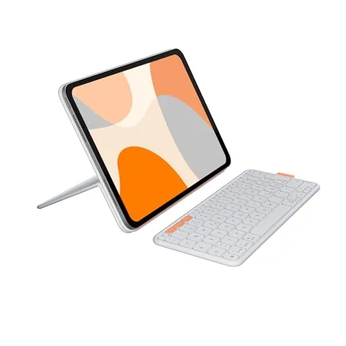 Logitech Flip Folio – Tastatur-Case für iPad Pro 11 Zoll & iPad Air 11 Zoll - Tastaturen mit verstaubarer Bluetooth-Tastatur, ideal für Multitasking mit bis zu 3 Geräten. Schützt Ihr iPad vor Stößen und Kratzern, bietet flexibles Design für Quer- und Hochformat.
