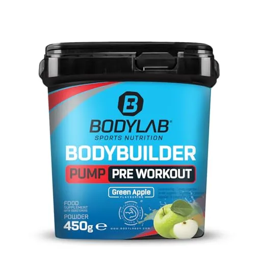 Produktbild Bodylab24 Bodybuilder Pump Pre Workout Grüner Apfel 450g