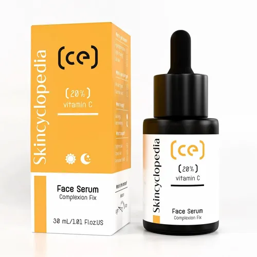 Skincyclopedia 20% Vitamin C Serum with Hyaluronic Acid Spot Treatment for Acne Prone Dry and Oily Skin Illuminating Face Moisturizer 30ml