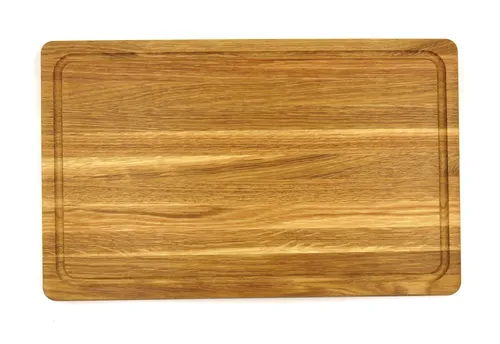XL 40cm Eichen Schneidebrett mit Saftrille - Großes Tranchierbrett aus geölter Eiche mit praktischer Saftrille. Ideal für die Küche, bietet es eine robuste und langlebige Arbeitsfläche für alle Kochbedürfnisse.