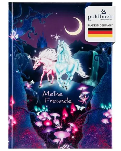 goldbuch 43579 Freundebuch Unicorn - DIN A5 mit 84 illustrierten Seiten, stabiler Hardcover und umweltfreundliche Materialien für persönliche Erinnerungen