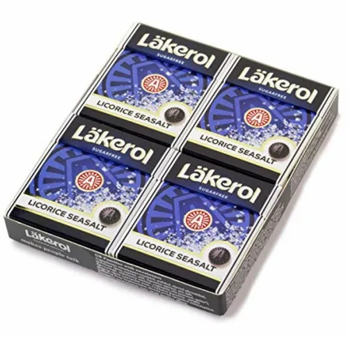 SCHWEDISCHE MALACO LÄKEROL LICORICE SEASALT 4 Mini-Boxen - 25g - ZUCKERFREI -