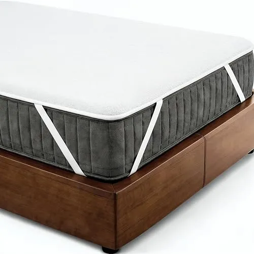 Lavea® Matratzenschoner 160x200 cm wasserdicht, atmungsaktive Matratzenauflage aus Baumwolle Polyester Mix mit Gummibändern, pflegeleichter Matratzenschutz für Bett und Hotel, Weiß