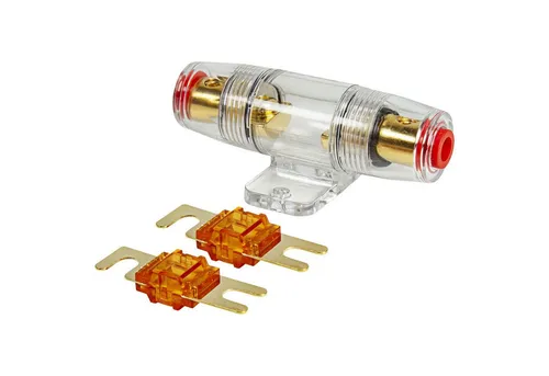 tomzz Audio Kfz-Sicherungshalter Mini ANL Sicherungshalter transparent für Kabel bis 25qmm + 2 x 40A Si