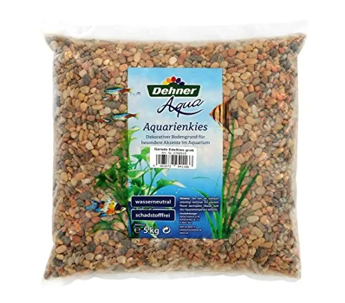 Dehner Aqua Aquarienkies, Edelkies, Körnung 6 - 8 mm, 5 kg, braun/grau