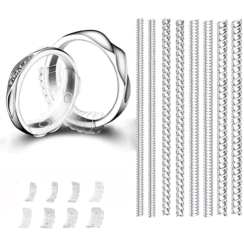 SHULLIN 16 Stücke Ringgrößenversteller passend Ringverkleinerer Unsichtbar Ring Verkleinern Unsichtbar Ringeinlage Size Adjuster verkleinerung ring für lose Ringe