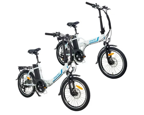 smartEC E-Bike Klapprad Camp-20D & Camp-20H - 20 Zoll, 7-Gang Shimano - E-Bike Klapprad mit 562 Wh Akku, bis zu 100 km Reichweite, Anfahrhilfe und Scheibenbremsen - ideal für Alltag und Freizeit.