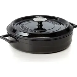 LAVA Kochtopf mit Deckel aus emailliertem Gusseisen Schwarz 3,5L - Hochwertiger Gusseisenkochtopf mit 3,5 Litern Volumen, ideal für Induktionsherde. Emaillierte Oberfläche für einfache Reinigung und langlebige Nutzung.