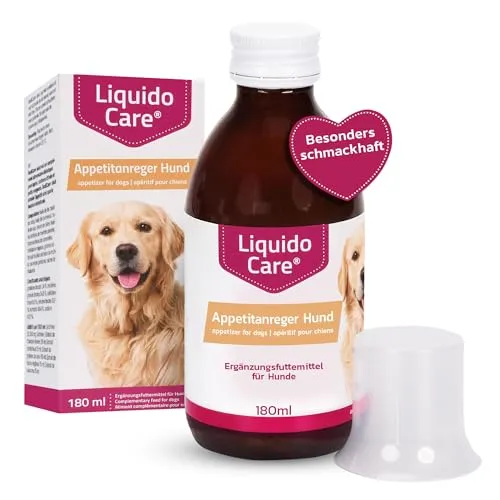 LiquidoCare Appetitanreger für Hunde 180 ml - Aminosäuren für Hunde, hochkalorisches Tonikum mit Vitaminen, ideal für schlecht fressende oder untergewichtige Hunde, leicht verdaulich und schmackhaft.