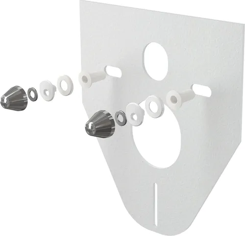 alcadrain Schallschutz für Wand-WC und Bidet mit Zubehör und Chromabdeckung