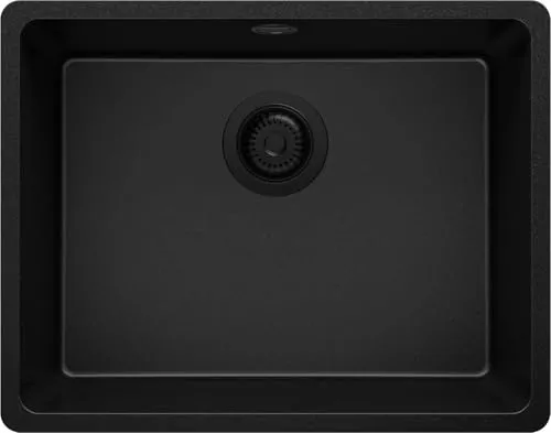 PRIMAGRAN Unterbauspüle Granit Venedig Easy S043, 56x44cm - 1-Becken Granitspüle, ideal für 60er Unterschrank, bietet außergewöhnliche Widerstandsfähigkeit und modernes Design für jede Küche.