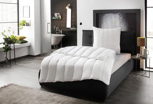 billerbeck Microfaserbettdecke Liliane 155x220 cm - Bettdecke für Hausstauballergiker, mit 100% Baumwollbezug und moderner Körperformsteppung, ideal für alle Jahreszeiten und pflegeleicht bei 60°C maschinenwaschbar.