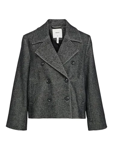 Object OBJKEILY Short Jacket NOOS - Funktionsjacke für Damen mit Reverskragen, praktischen Seitentaschen und eleganter Knopfleiste – ideal für stilvolle Looks und vielseitige Einsatzmöglichkeiten.