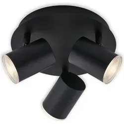 BRILONER Deckenspot 3-flammig, IP44, dreh- und schwenkbar - Moderne Badleuchte mit spritzwassergeschützter IP44, ideal für individuelle Lichtgestaltung. 3 GU10 Fassungen für flexible Beleuchtung, Maße 210x112mm.