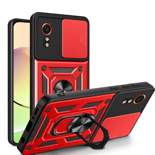 Outdoor Panzer Hülle für Samsung Galaxy Xcover 7 mit Kameraschutz Ringhalter Rot