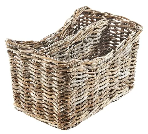 Kobolo Zeitungsständer Magazinsammler aus Rattan - kubu grey - Zeitungsständer aus Rattan mit 2 Fächern, umweltfreundlich und langlebig, ideal für ein elegantes Zuhause