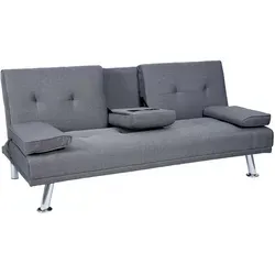 Mendler 3er-Sofa HWC-F60, Schlafsofa mit verstellbarer Rückenlehne - Sofa mit Schlaffunktion und klappbarem Tassenhalter, ideal für kleine Räume. Flexibel nutzbar als 3-Sitzer oder Gästebett – perfekte Kombination aus Komfort und Funktionalität.