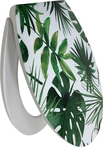 Primaster WC-Sitz mit Absenkautomatik Palme weiß von Primaster