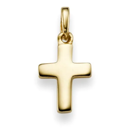 Massiver Goldanhänger Kreuz 20,5x9mm aus 585 Gelbgold - Eleganter Goldanhänger im schlichten Design, ideal für besondere Anlässe oder den täglichen Gebrauch. Hergestellt aus hochwertigem Gelbgold für eine langanhaltende Freude.