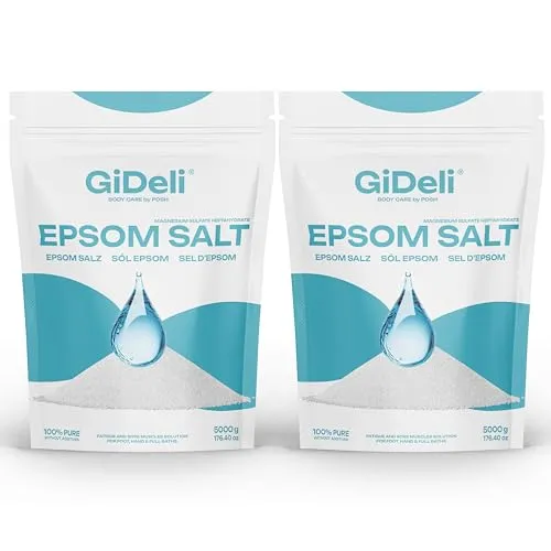 GiDeli Epsom Salz Badesalz Bittersalz 2x 5kg Reines Magnesiumsulfat heptahydrat Pharmaqualität (10kg)