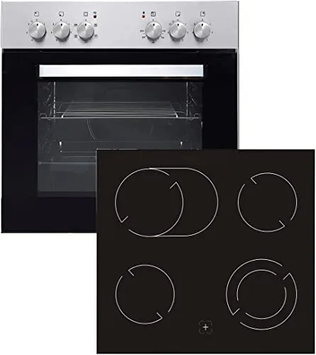 PKM BIC4-2KB GKU IX2 EEK: Einbau Herdset mit Glaskeramikkochfeld - Kochfelder mit Energieeffizienzklasse A, 4 Kochfeldern und 54 Litern Garraumvolumen – ideal für effizientes und komfortables Kochen.